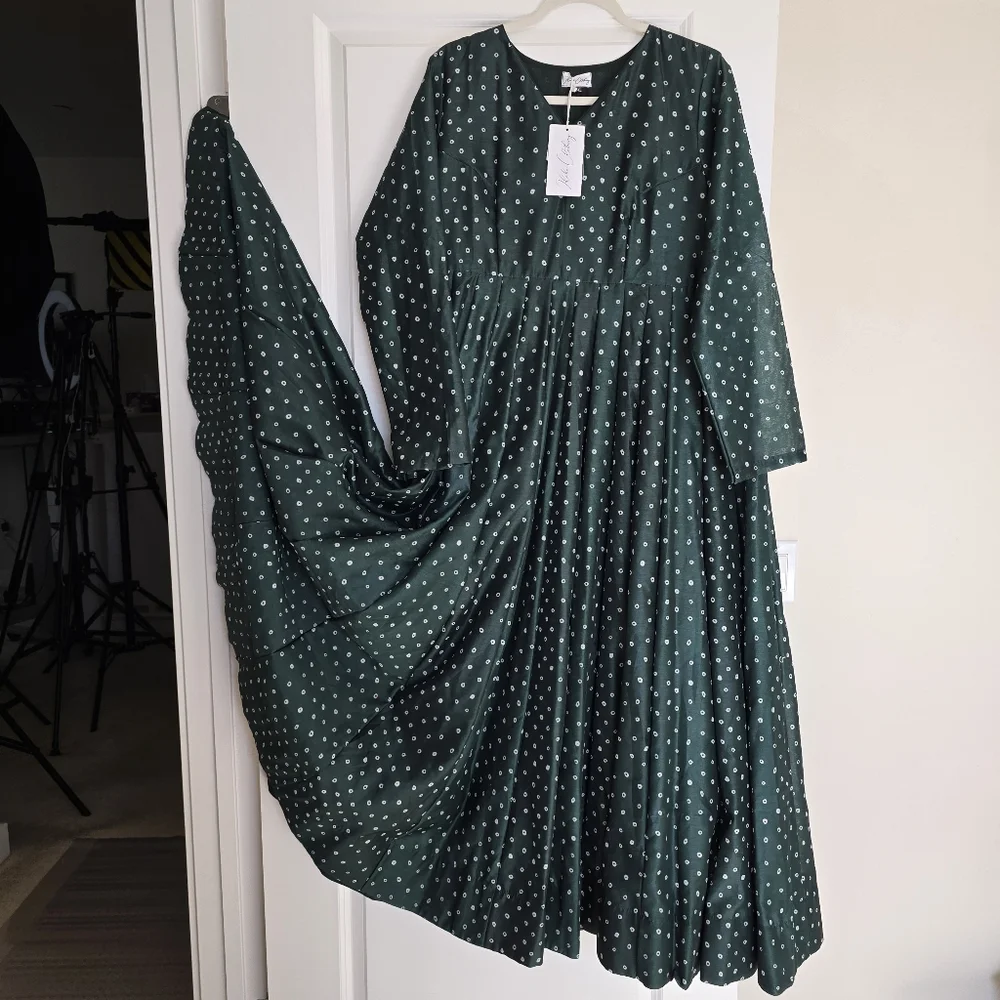 Idaho Anarkali Pishwas Maxi Dress - 42" XL Green (Indian Size 3XL) - Picture 6 of 16
